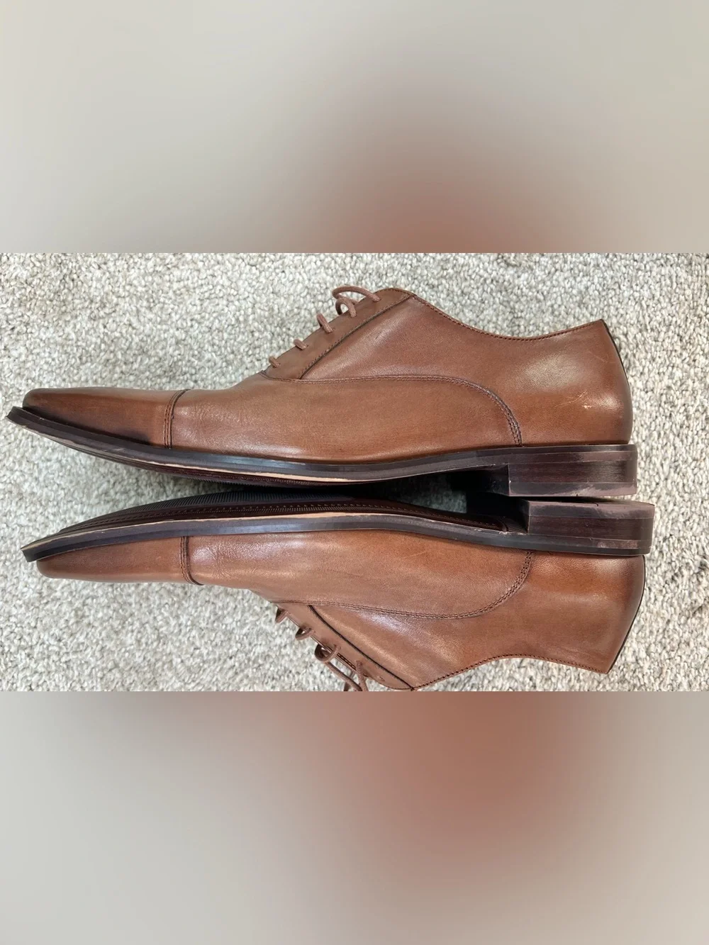 Nordstrom Men’s Brown Italian Leather Cap-Toe Oxfords